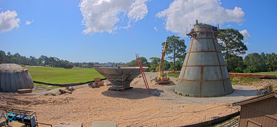 Construction site for elevated storage tank in Beau Rivage