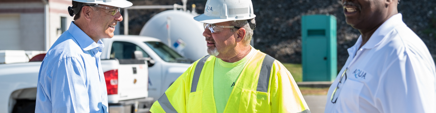 workers having conversation outside