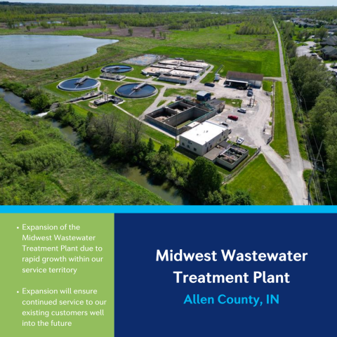 aerial image of midwest wastewater treatment plant