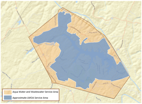 Map of lake monticello service areas